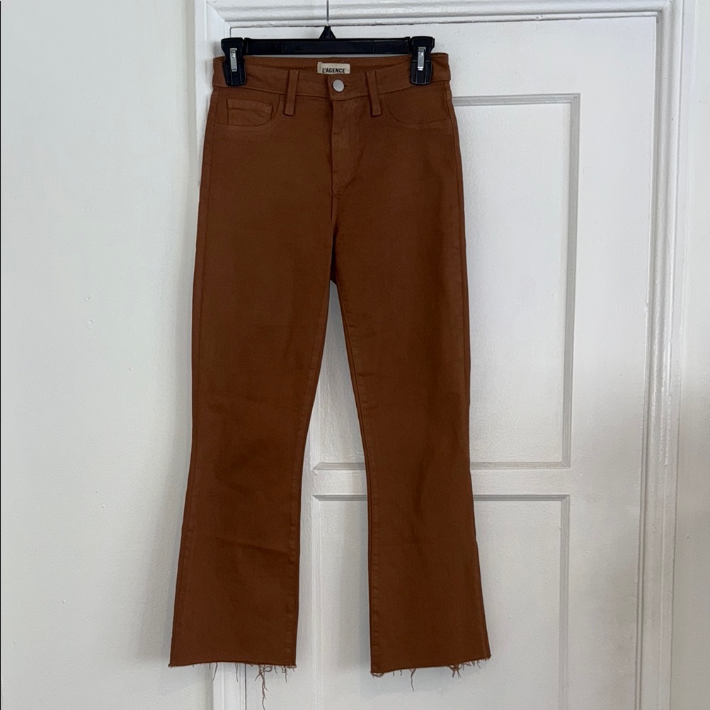 L'agence Brown Flare Wide Leg Jeans